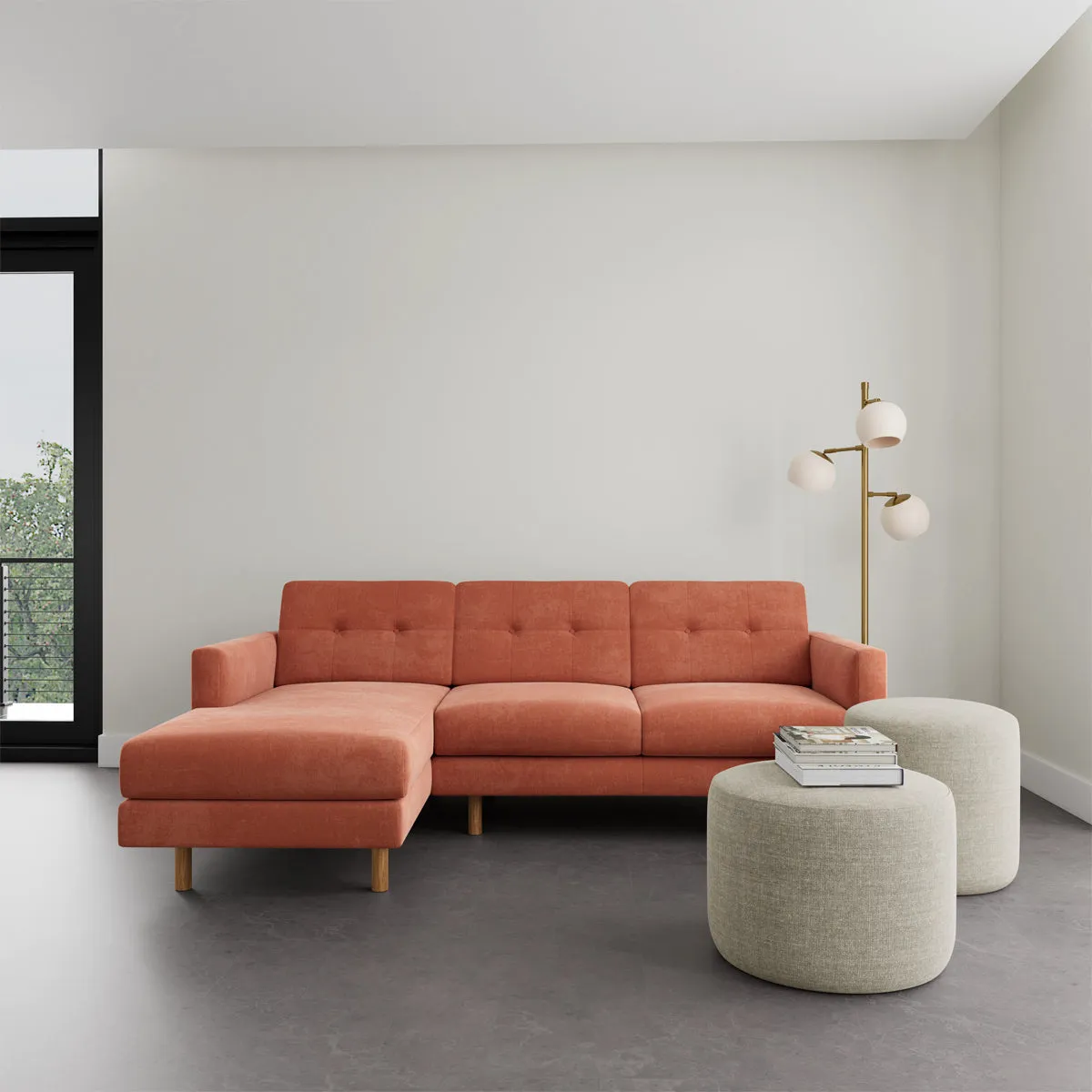 Conrad Fabric Left Chaise Sofa