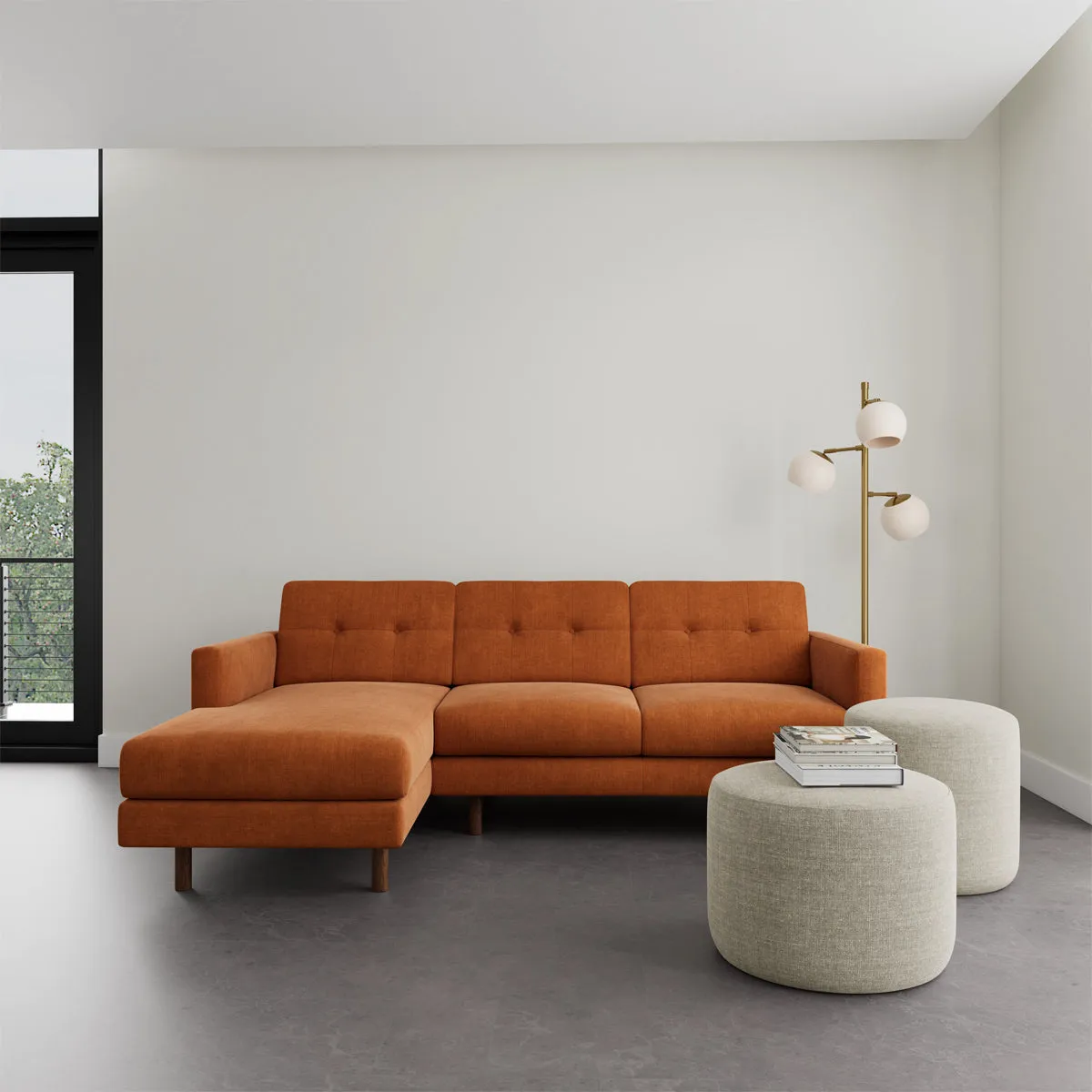 Conrad Fabric Left Chaise Sofa