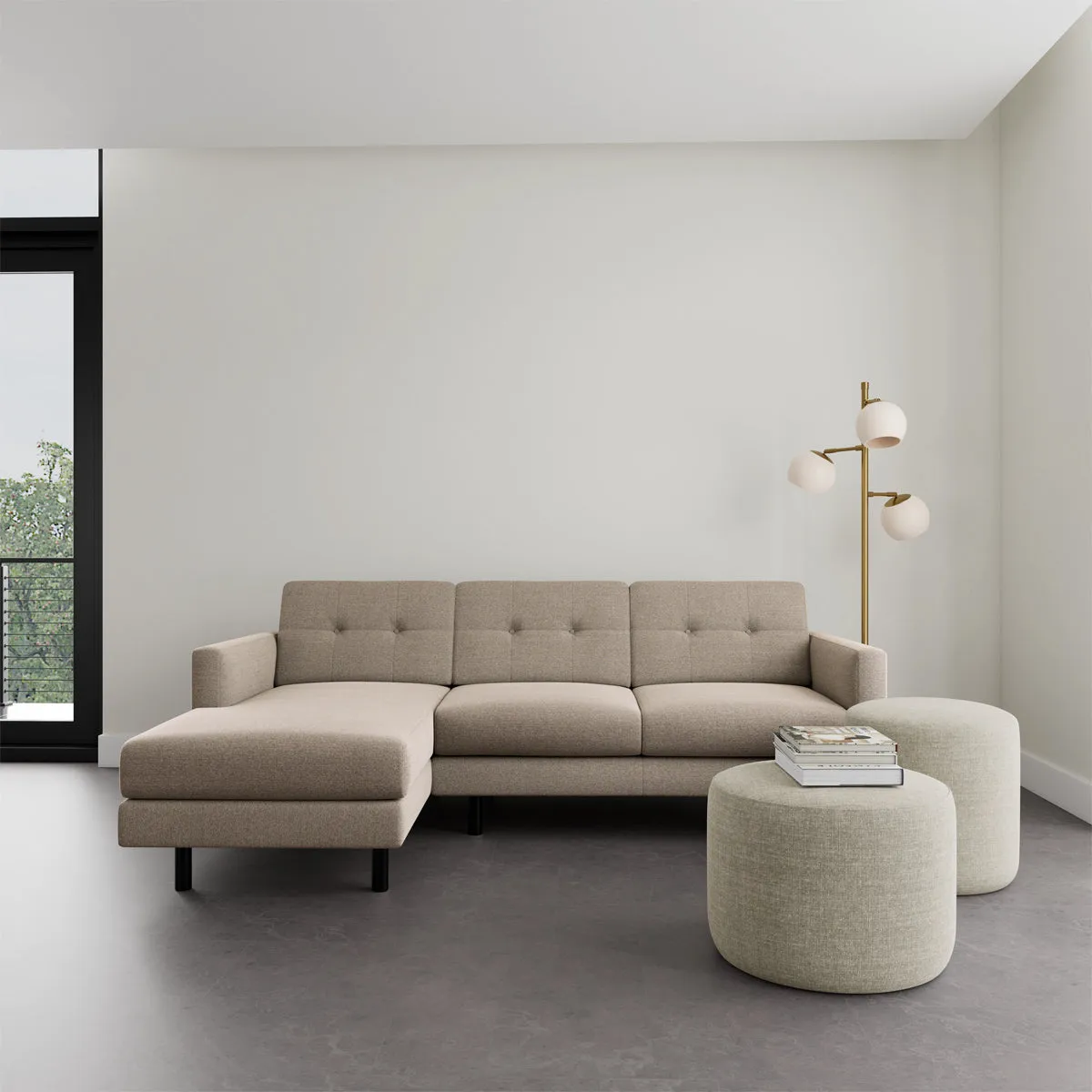 Conrad Fabric Left Chaise Sofa
