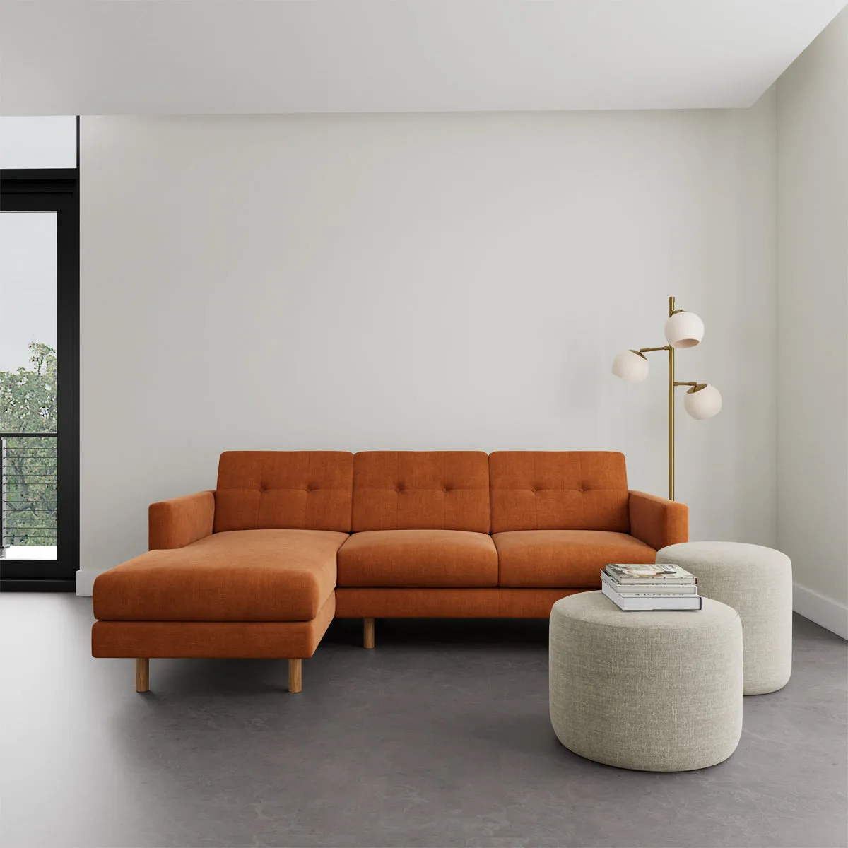 Conrad Fabric Left Chaise Sofa