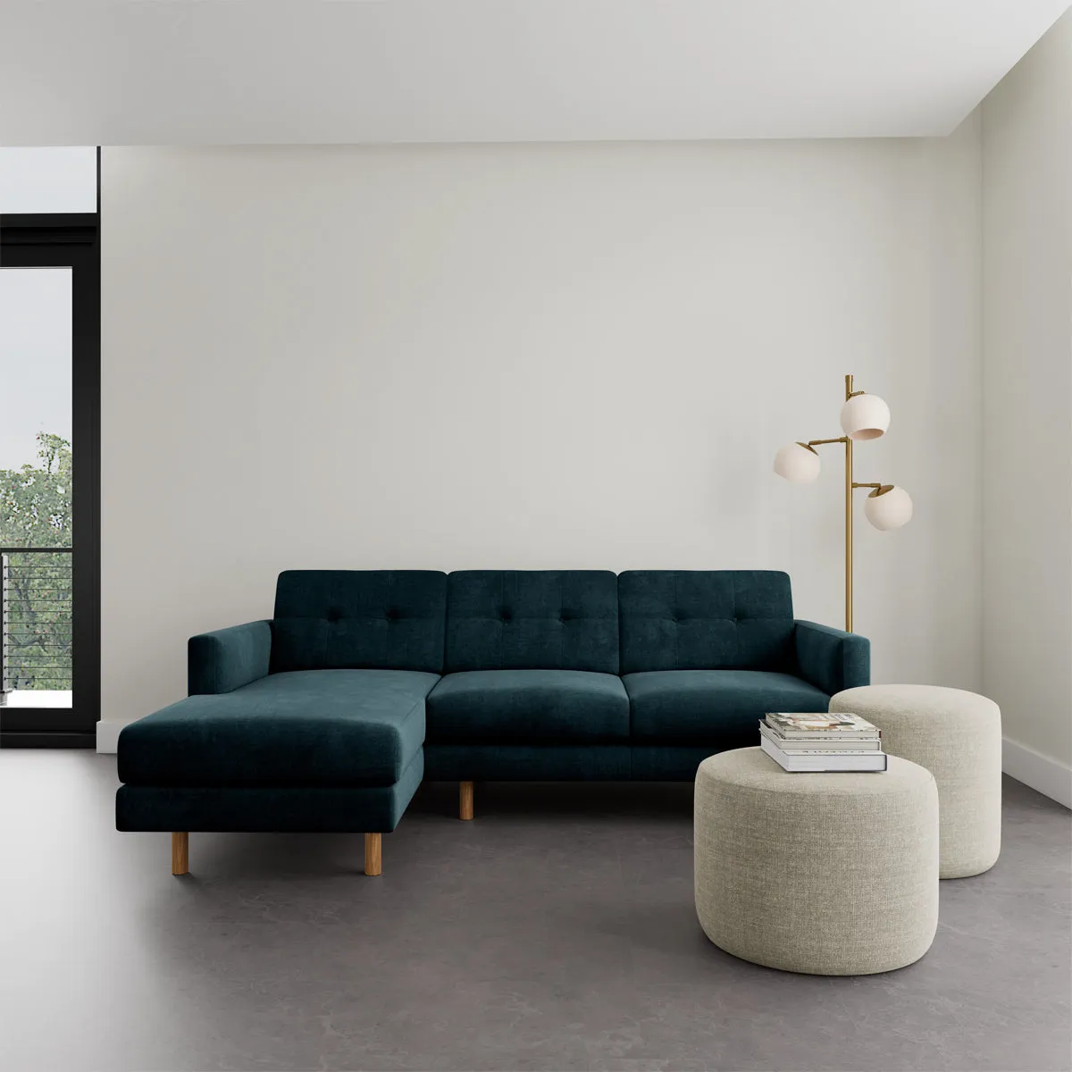 Conrad Fabric Left Chaise Sofa