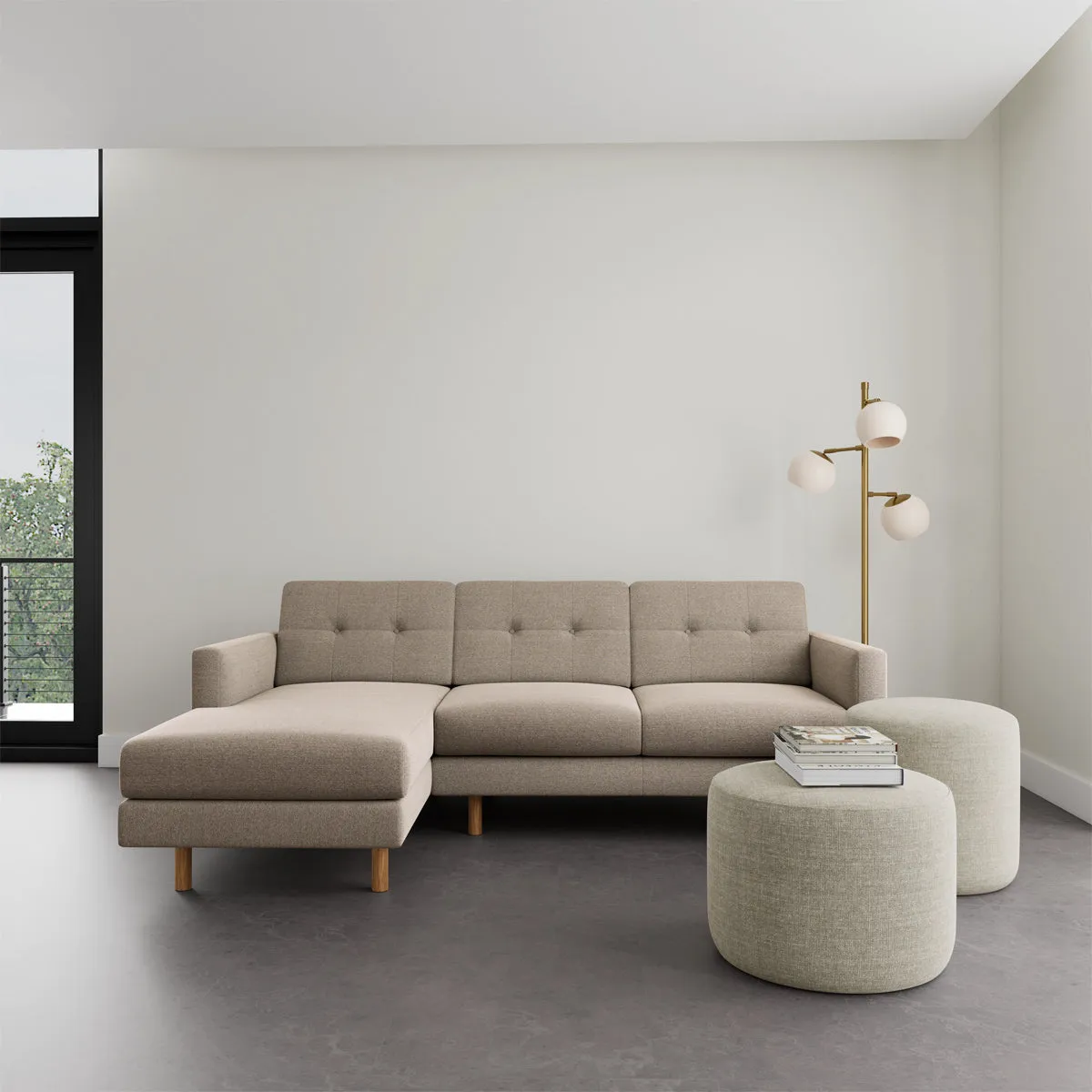 Conrad Fabric Left Chaise Sofa