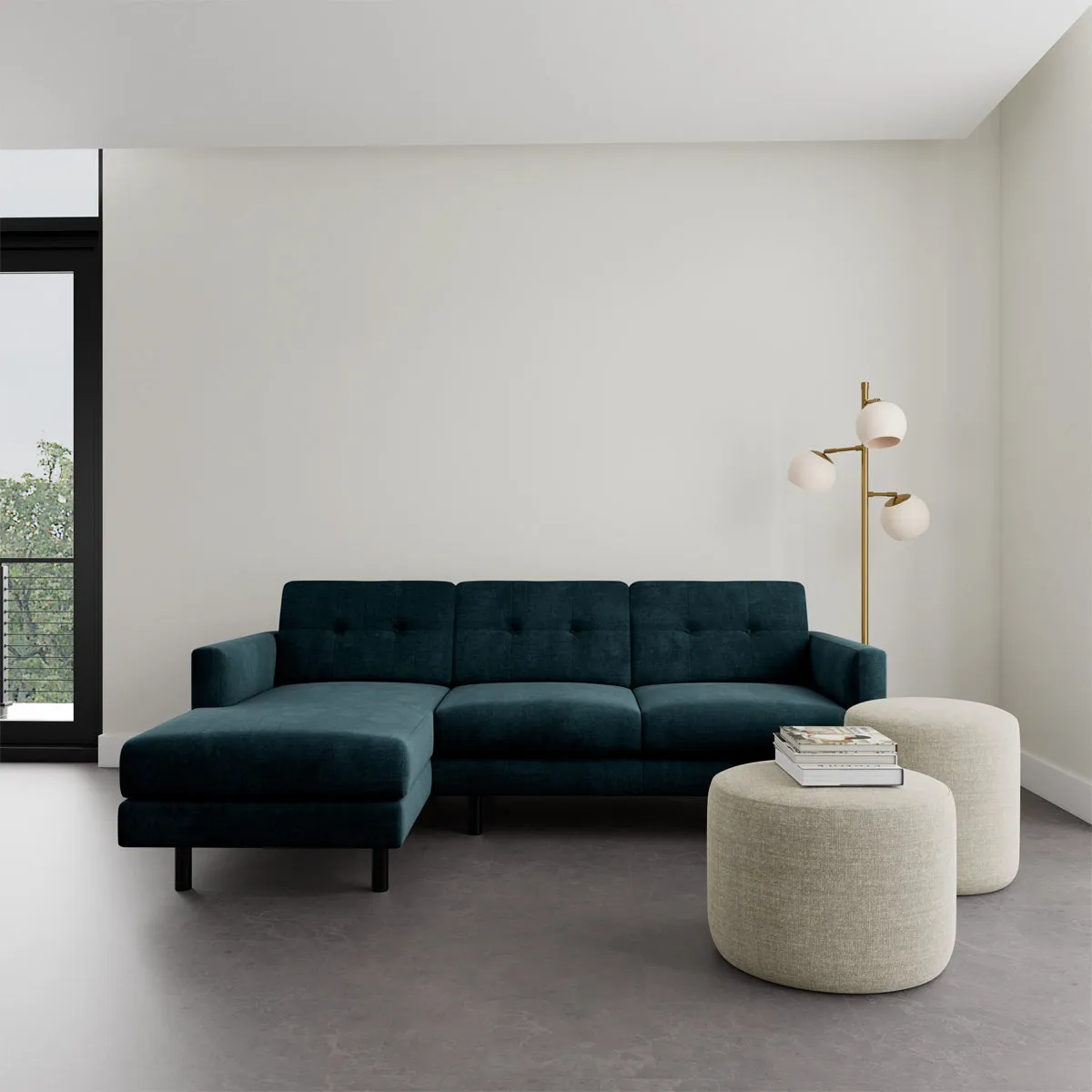 Conrad Fabric Left Chaise Sofa