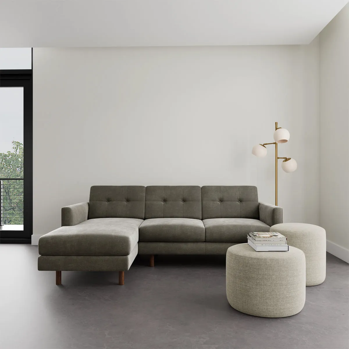 Conrad Fabric Left Chaise Sofa