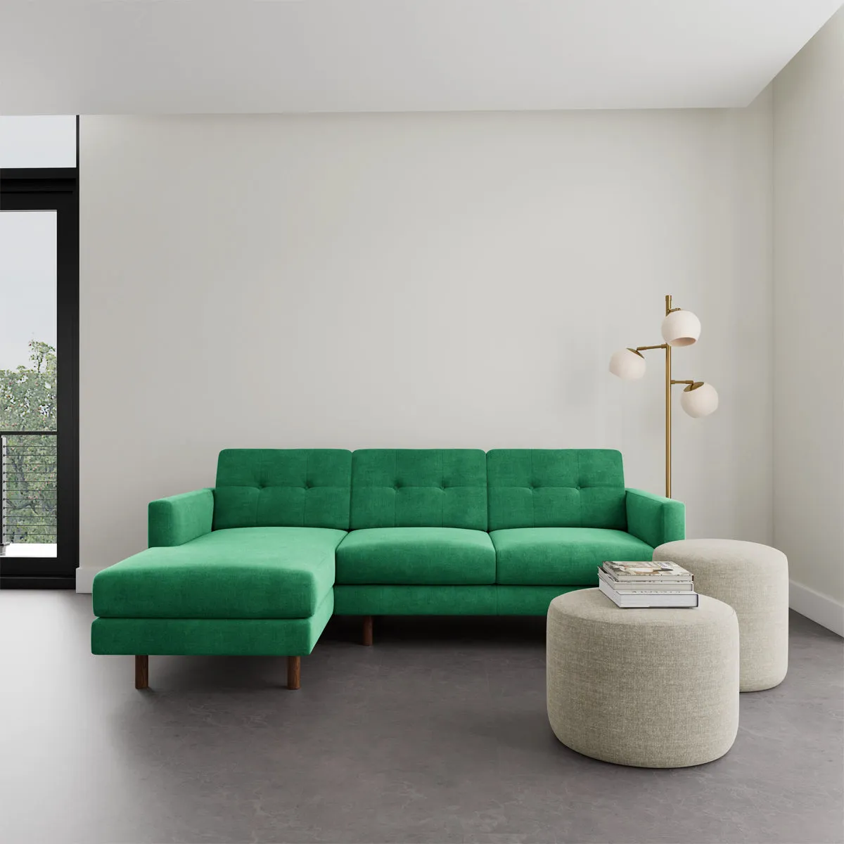 Conrad Fabric Left Chaise Sofa