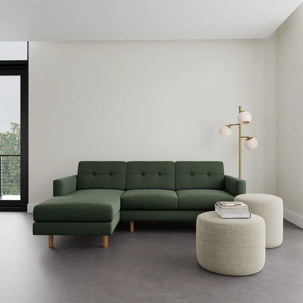 Conrad Fabric Left Chaise Sofa