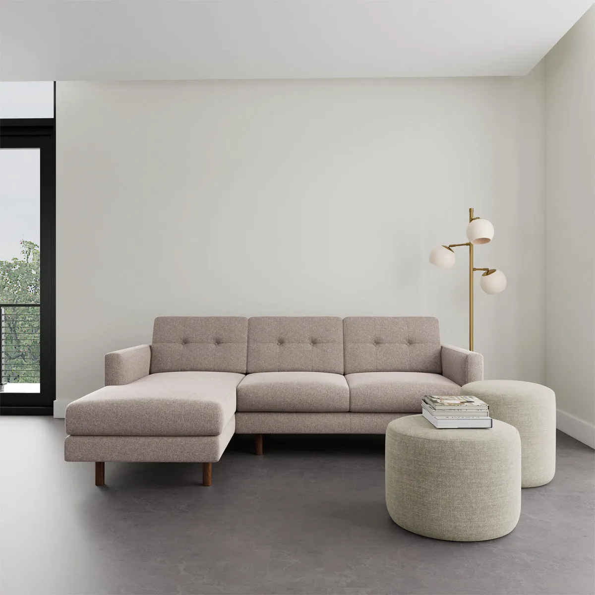 Conrad Fabric Left Chaise Sofa
