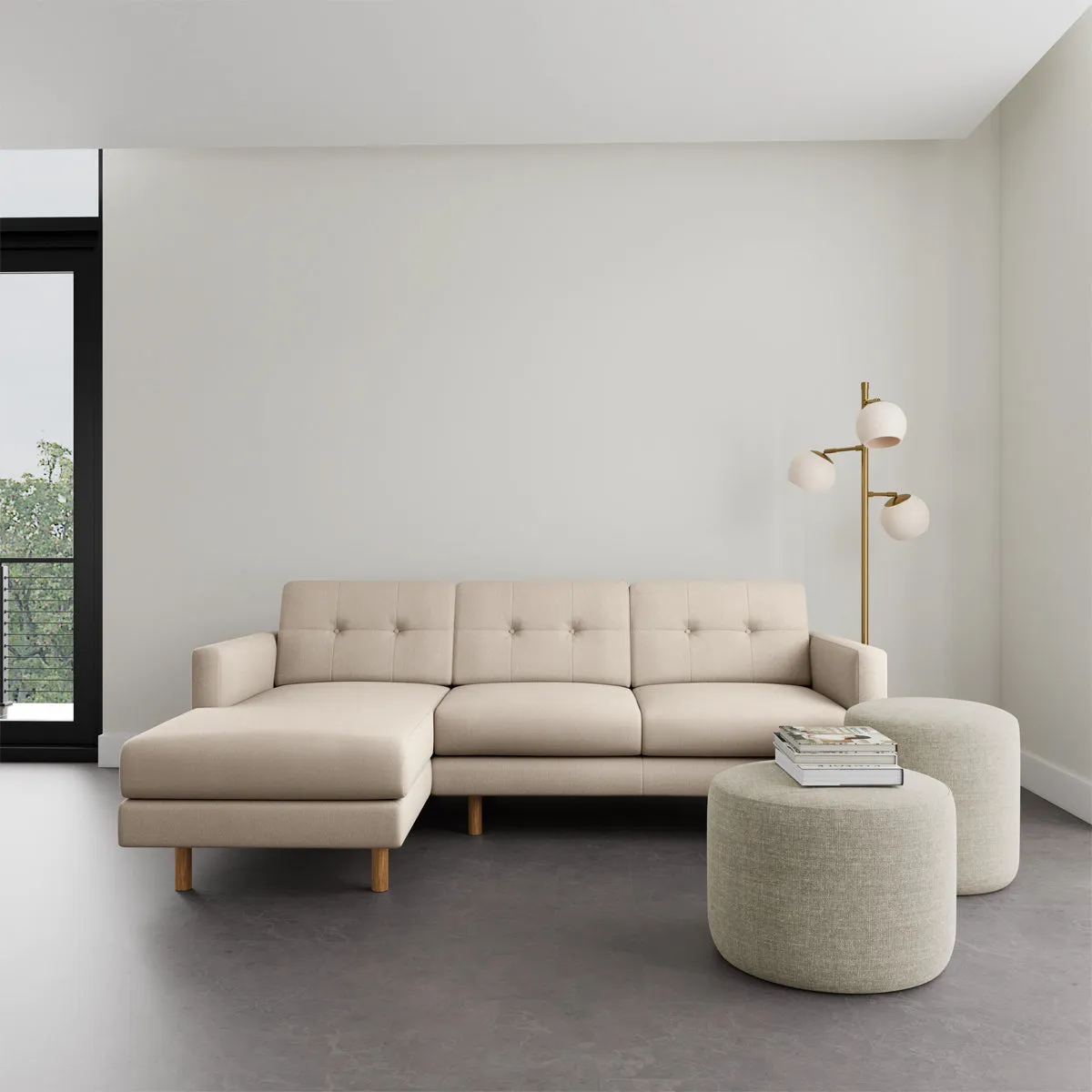 Conrad Fabric Left Chaise Sofa