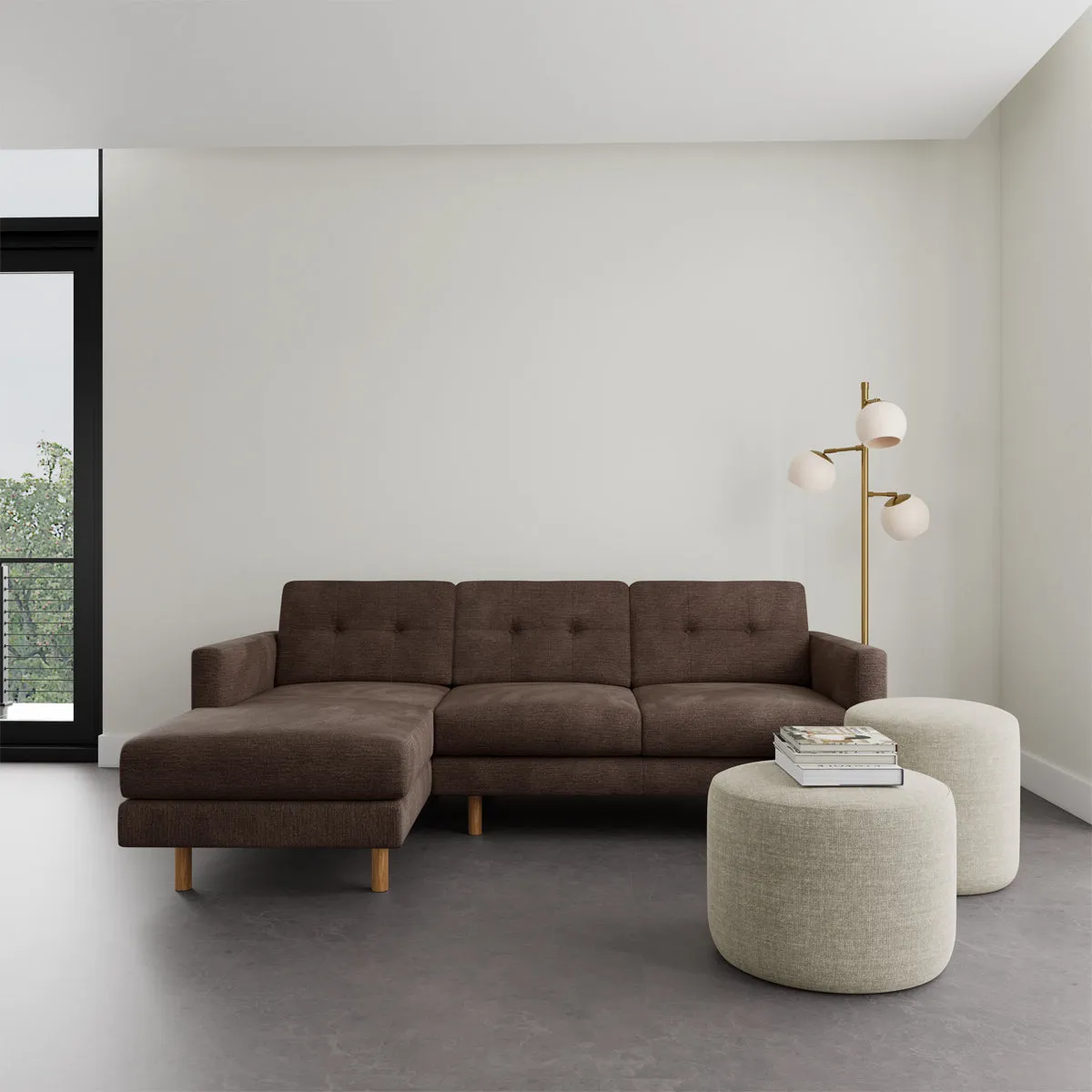 Conrad Fabric Left Chaise Sofa