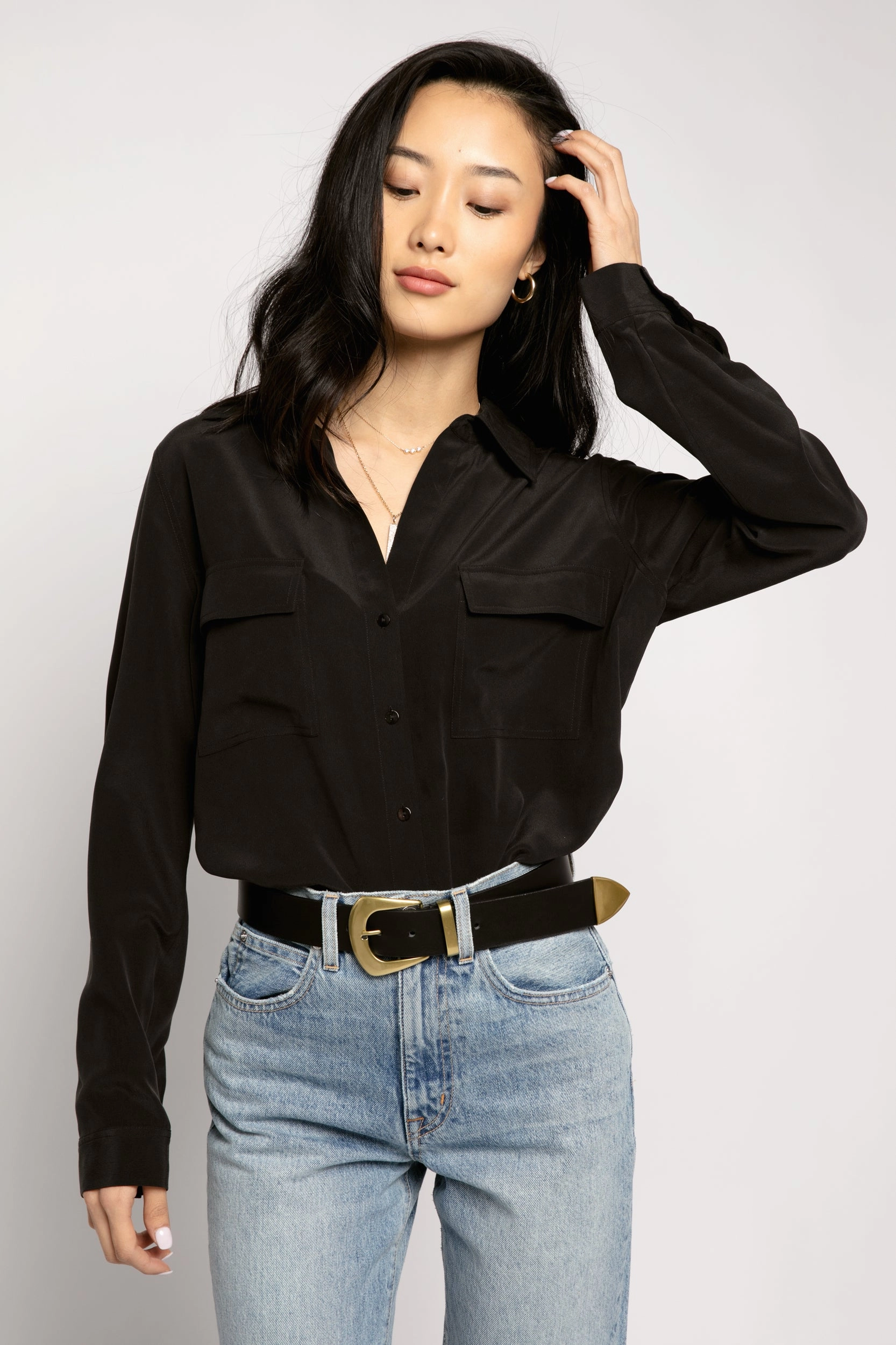 Copp Leather Belt In Black And Gold Big Price Drop