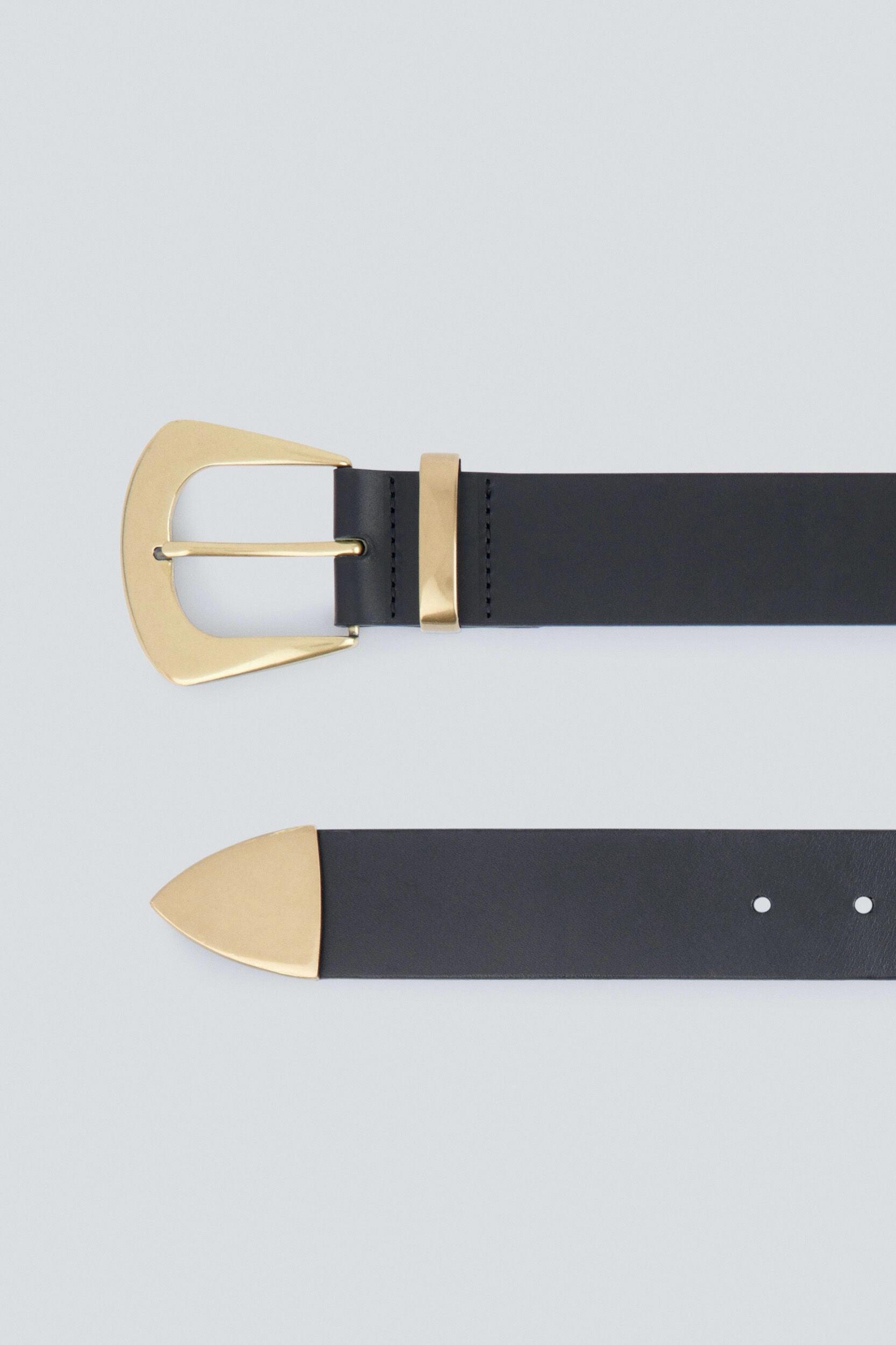 Copp Leather Belt In Black And Gold Online Exclusive Deal Perfect Gift Offer