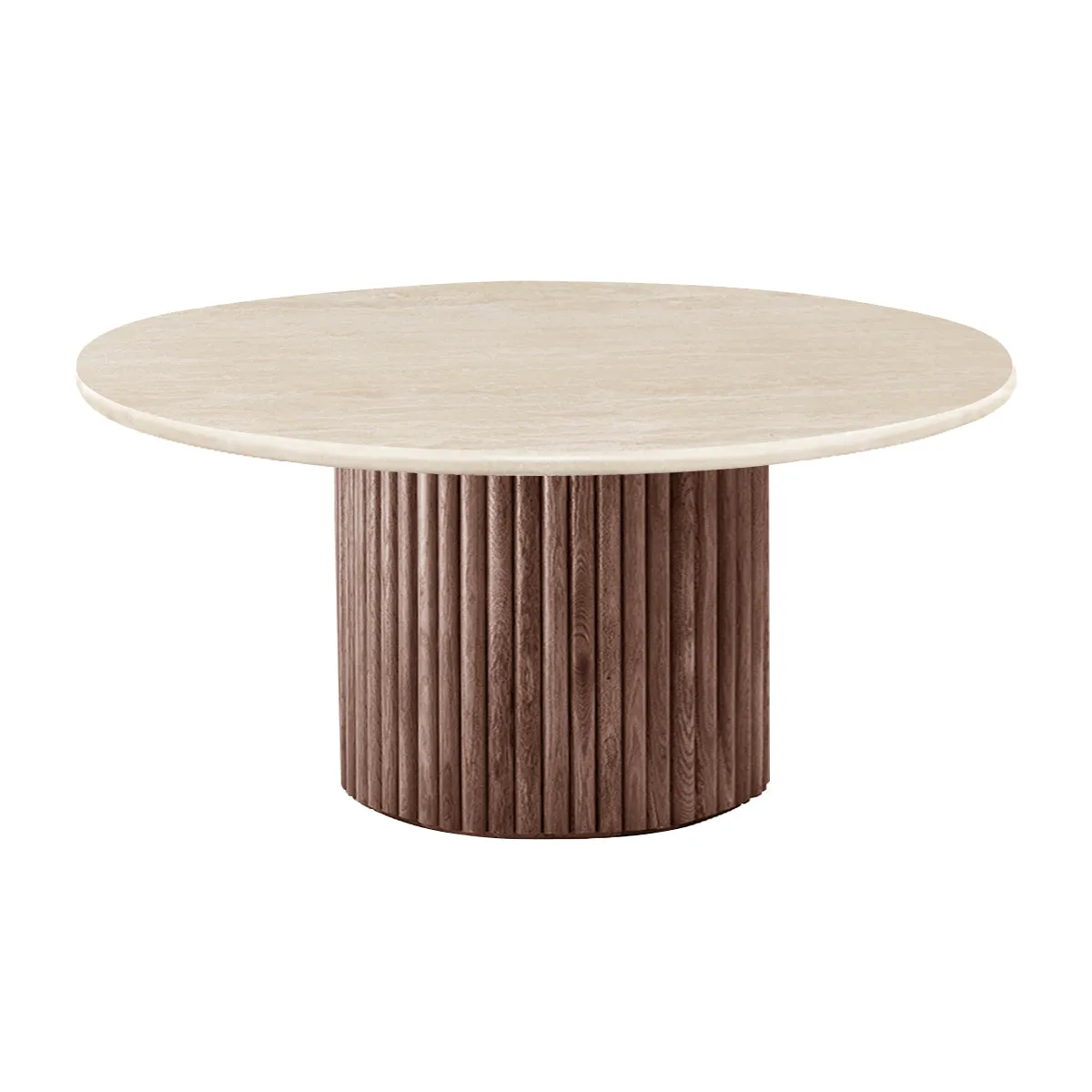 Cosmos Coffee Table (Walnut, Travertine, 100cm)