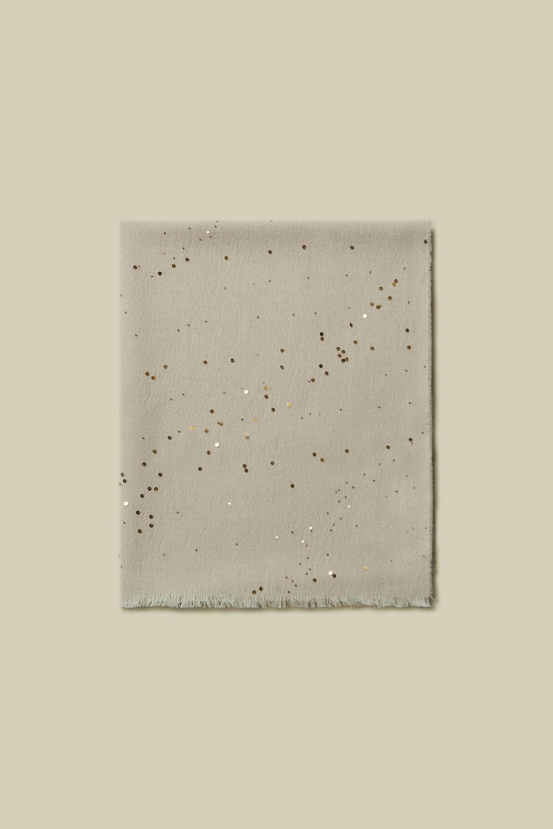 Cotton Wool Sequined Scarf In Camel Hot Pick Sale Grab & Save Today