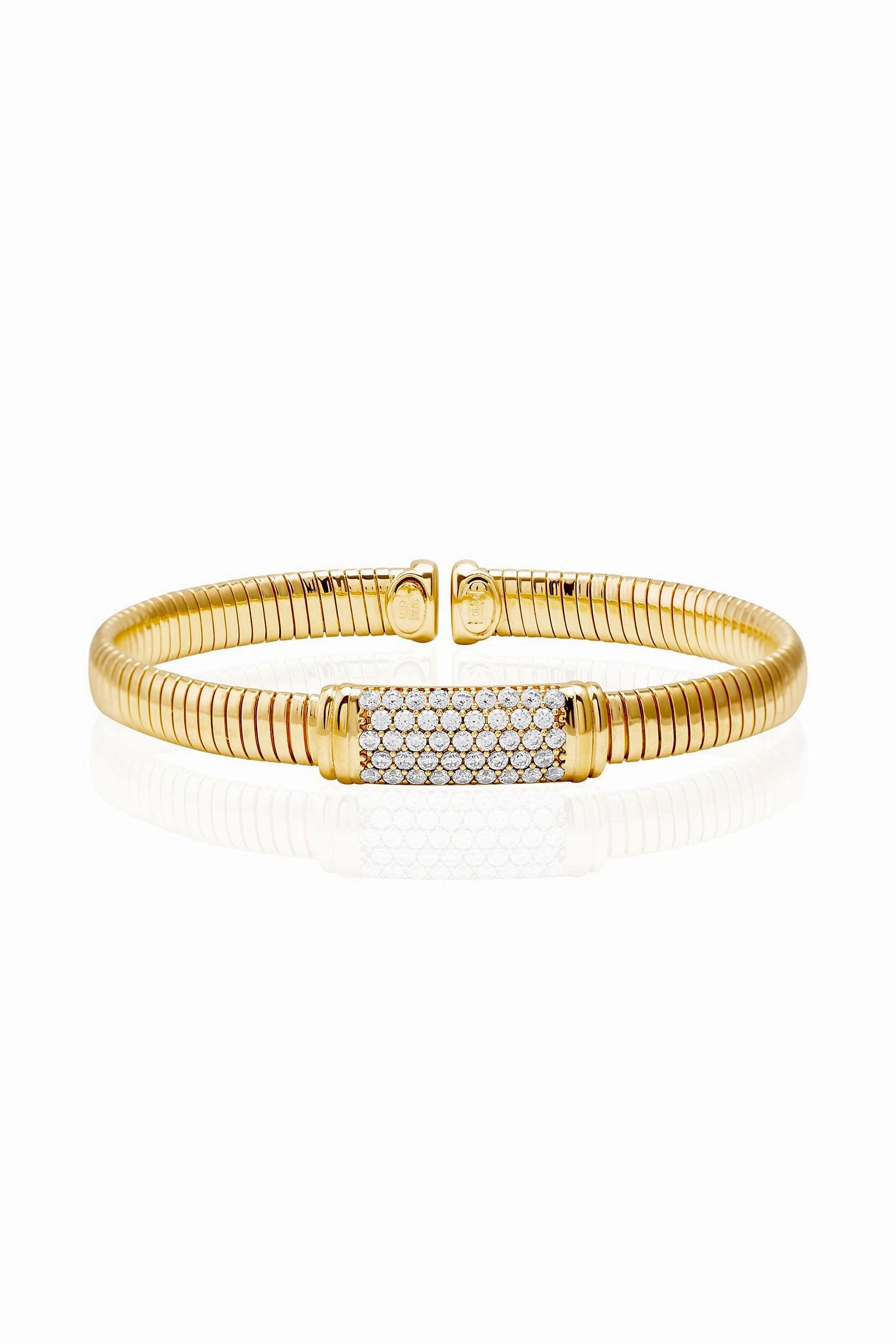 Shop Todays Picks Gift Sale Event Crystal Pav Filo Tubogas Bracelet In 925 Silver Gold