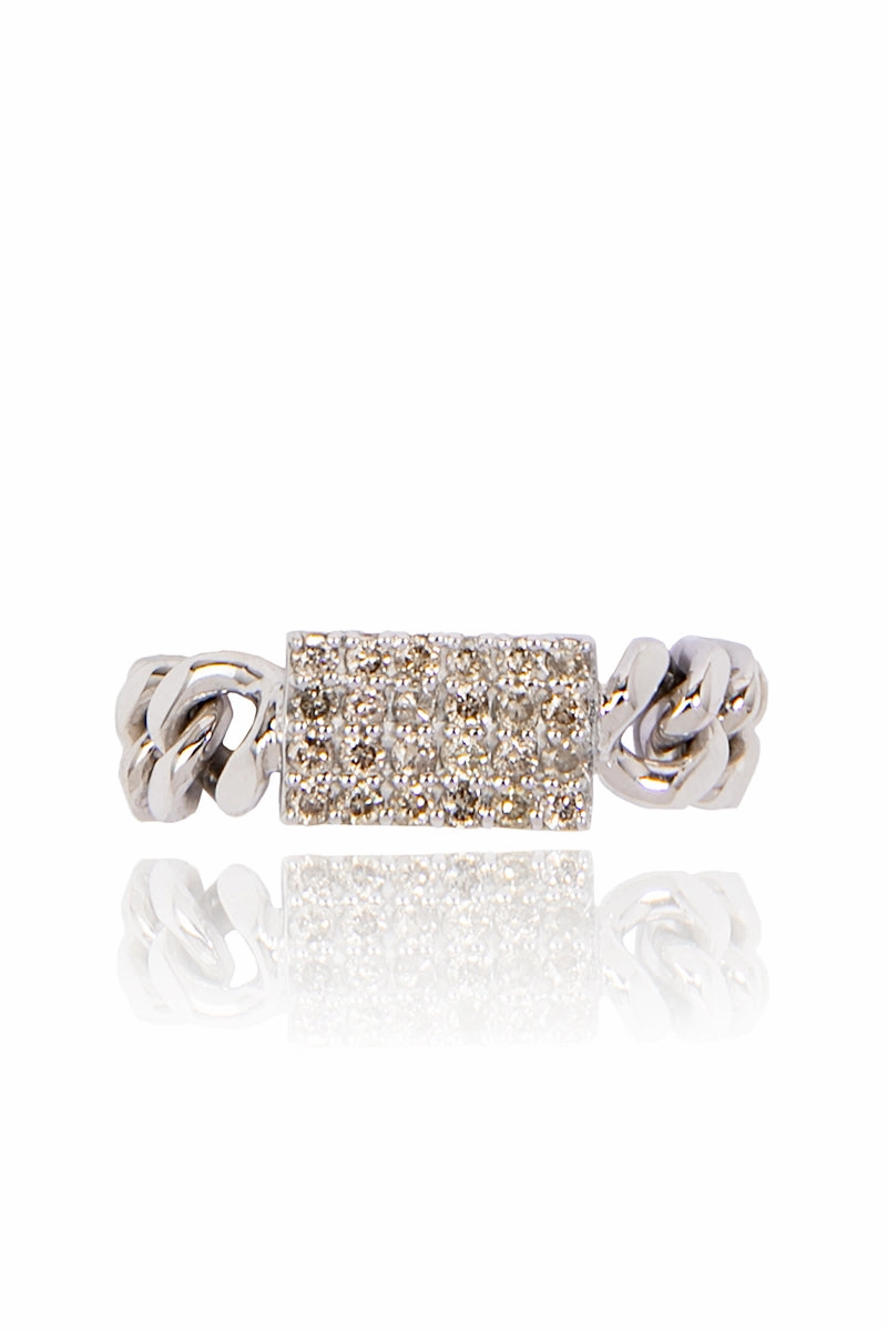 Cuban Chain Diamond Pav Ring In Silver Flash Deal Alert End-of-Week Deals