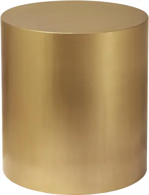 Cylinder Brushed Gold End Table