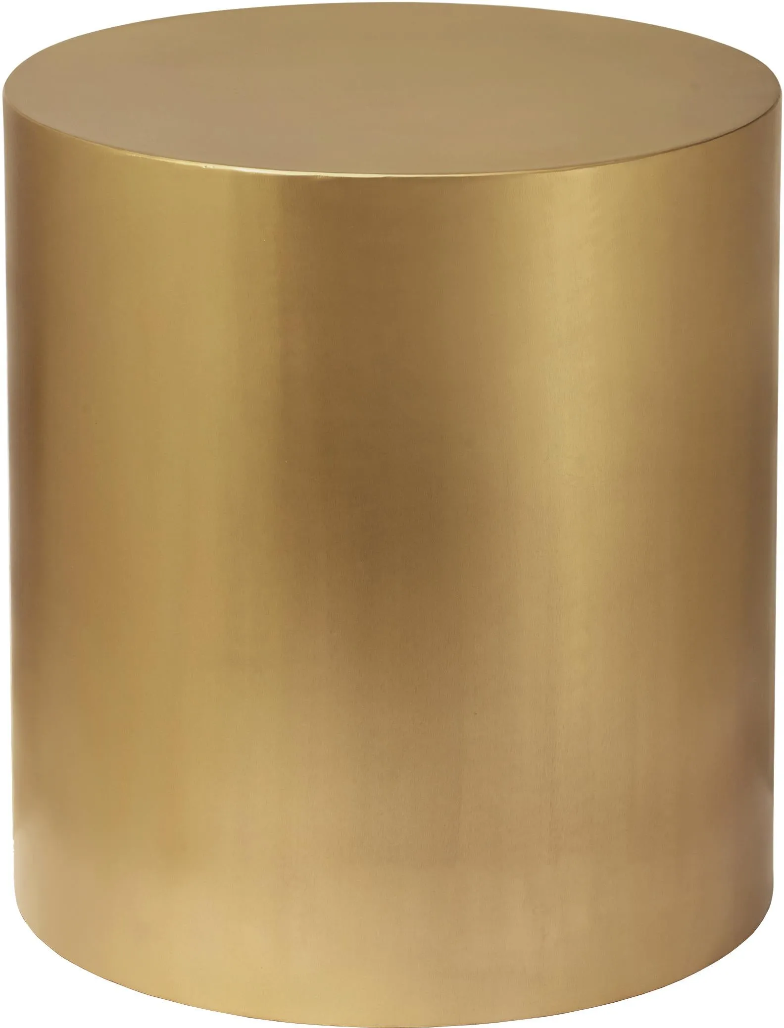Cylinder Brushed Gold End Table