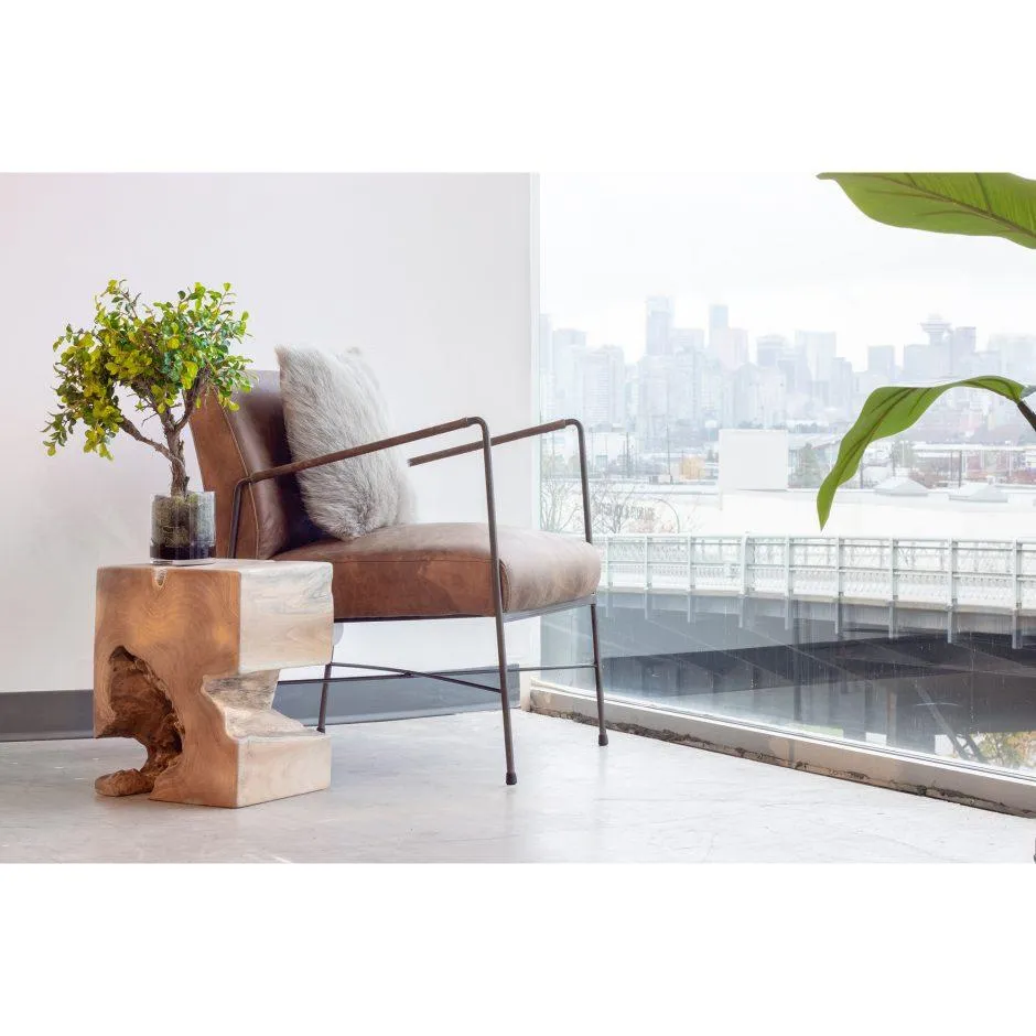 Dagwood Leather Arm Chair Open Road Brown Leather