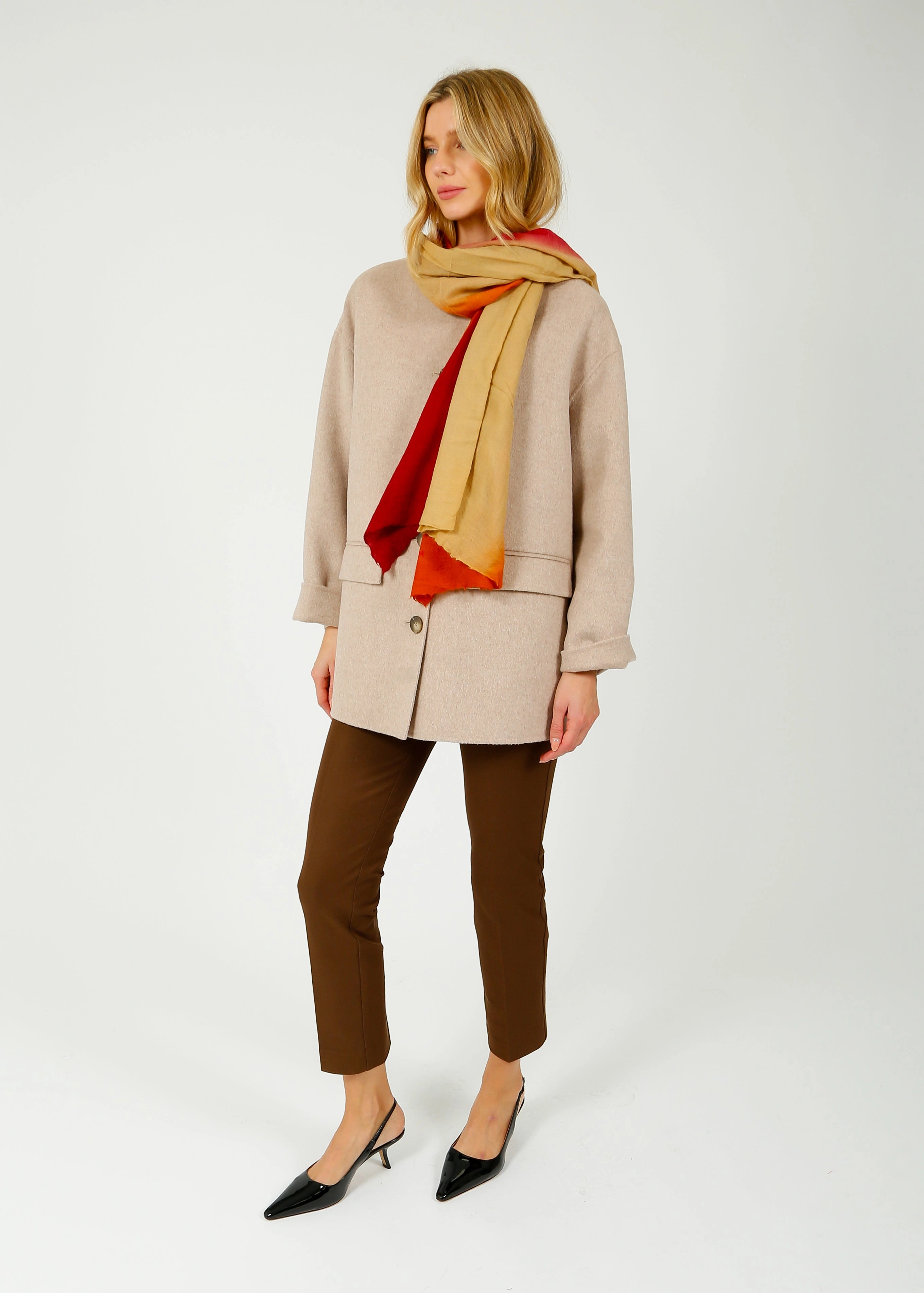 Exclusive Savings Event Moismont 757 Colour Trim Scarf In Brick