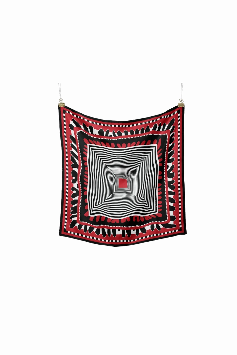 The Taylor Game Day Silk Scarves: Red   Black Clearance Blowout Mega Discount Today