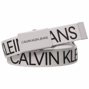 Calvin Klein Canvas Logo Belt Ghost Grey Hot Picks Today