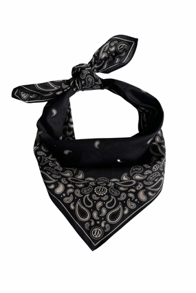 Cotton Paisley Scarf 55 Cm. Black Flash Deal Alert Limited Offer Alert