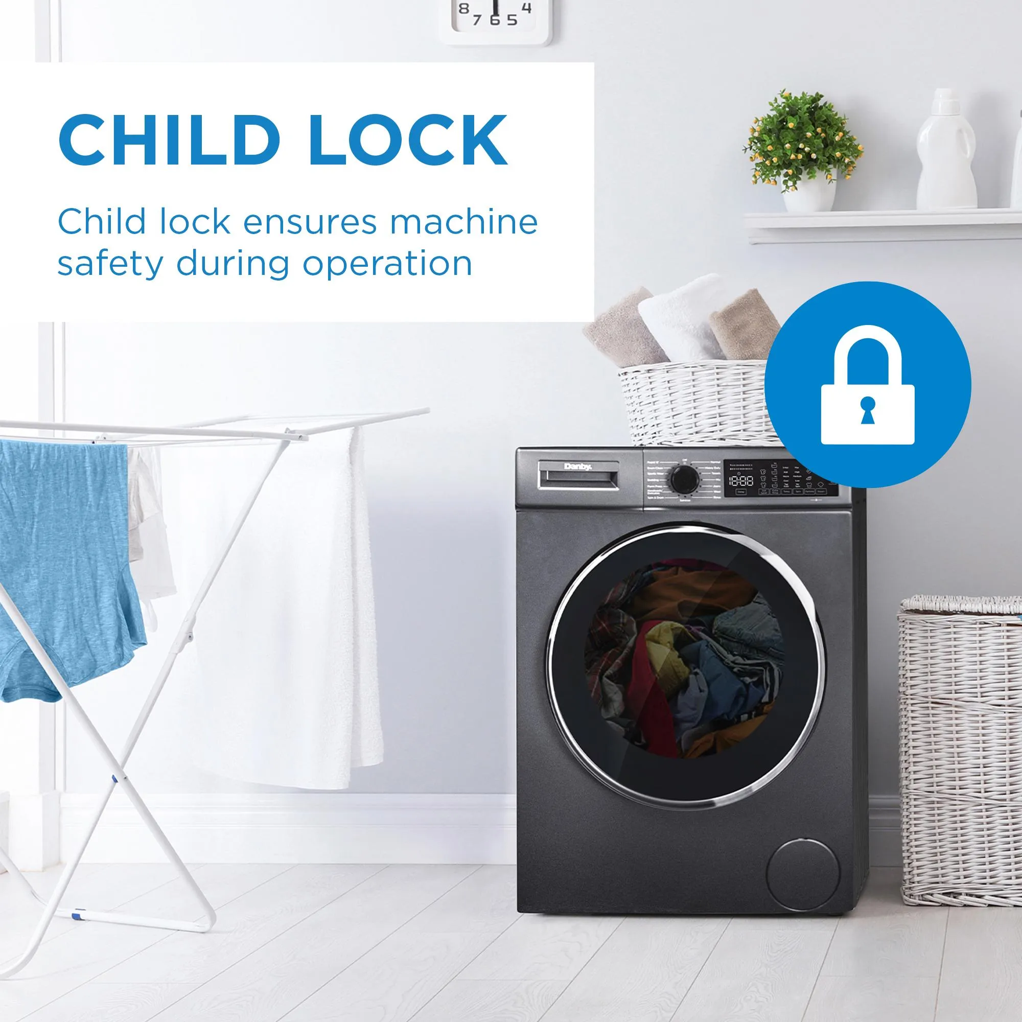 Danby DWM022D1DSDB Danby 2.2 Cu. Ft. 24" Front Load Washing Machine