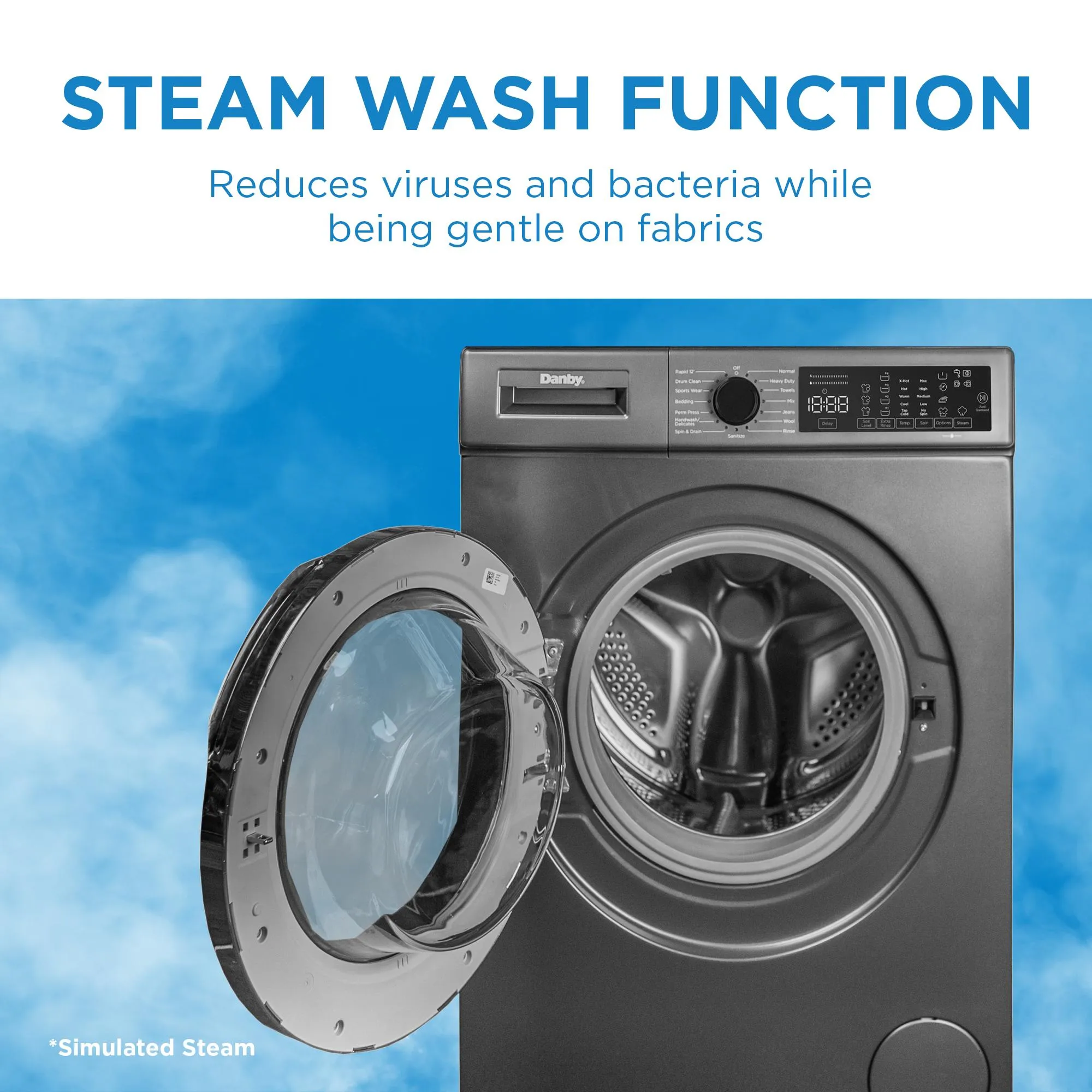 Danby DWM022D1DSDB Danby 2.2 Cu. Ft. 24" Front Load Washing Machine