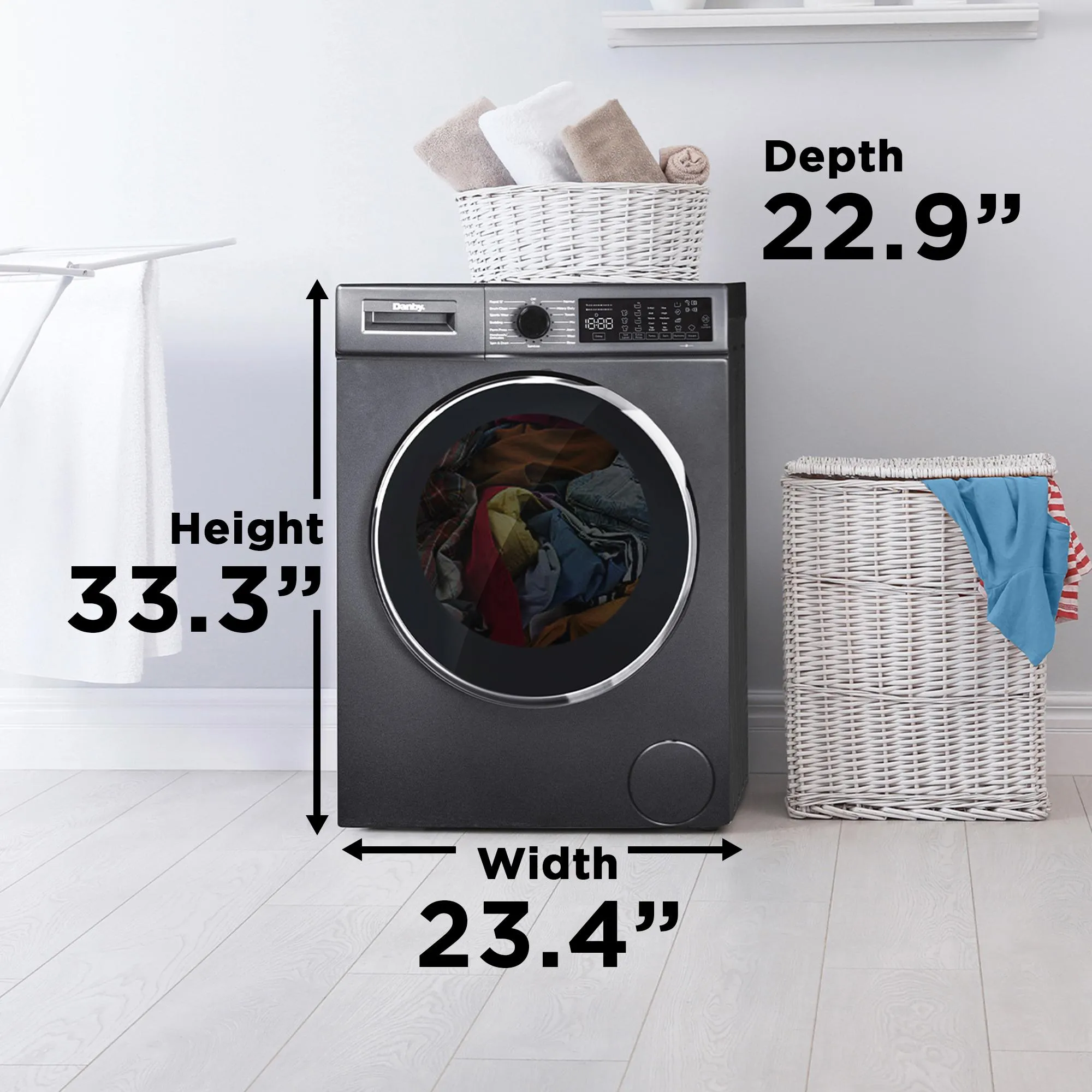 Danby DWM022D1DSDB Danby 2.2 Cu. Ft. 24" Front Load Washing Machine
