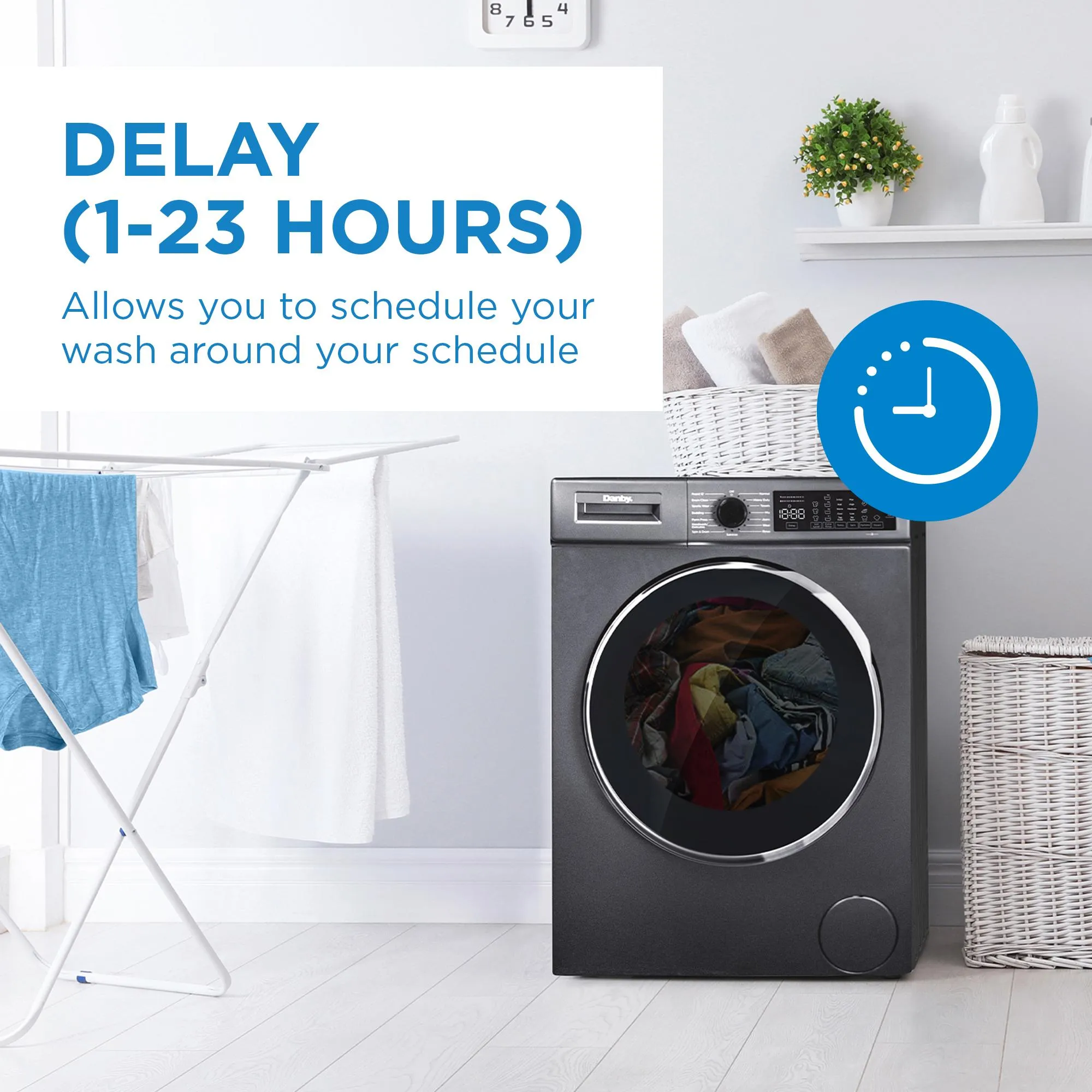 Danby DWM022D1DSDB Danby 2.2 Cu. Ft. 24" Front Load Washing Machine