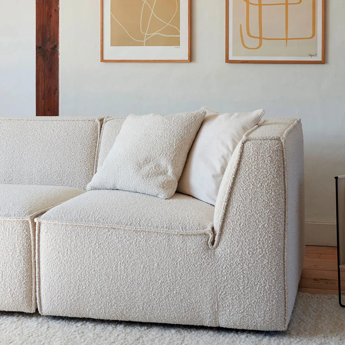 Dane Boucle 1 Seater Left Corner Modular Sofa