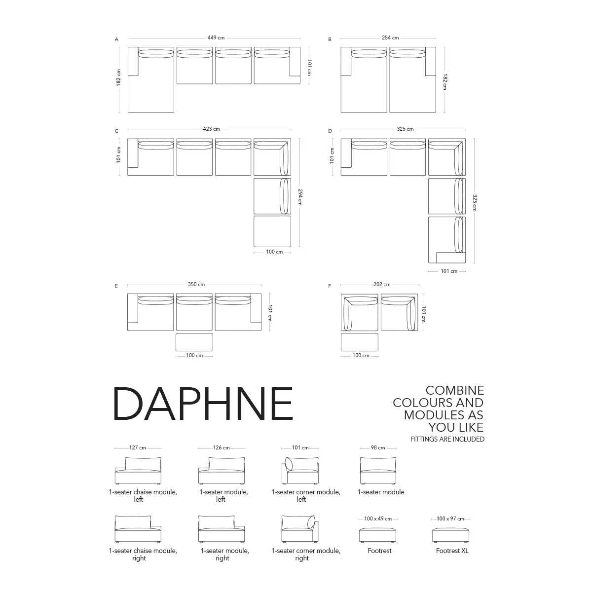 Daphne Velvet 1 Seater Modular Piece (Armless)