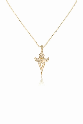 Diamond Pav Goddess Pendant Necklace In Yellow Gold Online Exclusive Deal Hot Price Drop