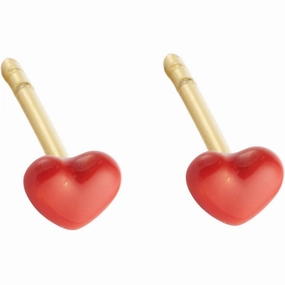 Dont Miss This Deal Exclusive Deal Inside Design Letters Deep Sea Coral Little Big Love Earstuds (Set Of 2 Pcs) - Goldplated