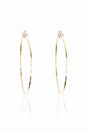 Diamond Fleurette Medium Hoops Limited Stock Alert