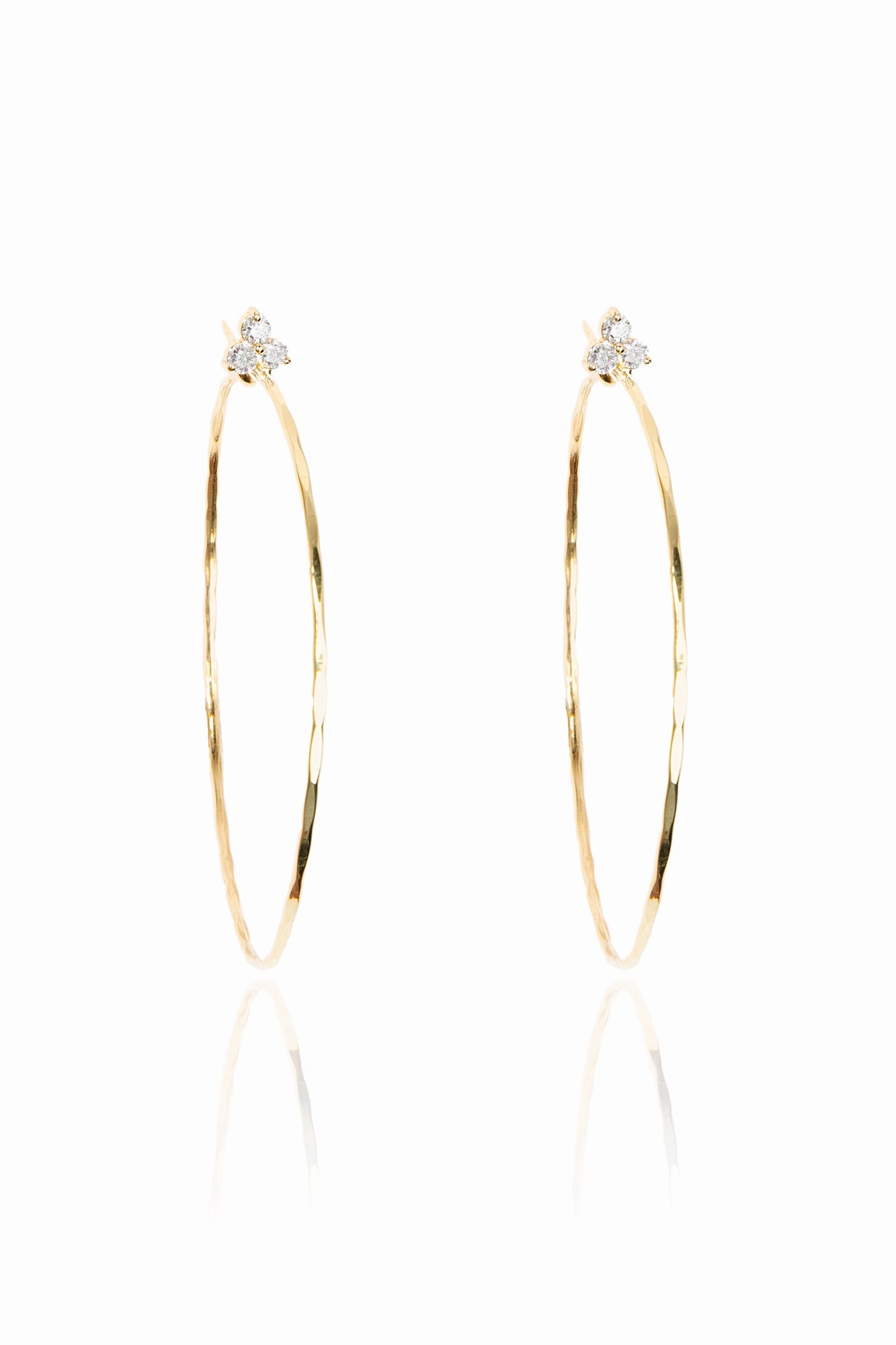 Diamond Fleurette Medium Hoops Limited Stock Alert