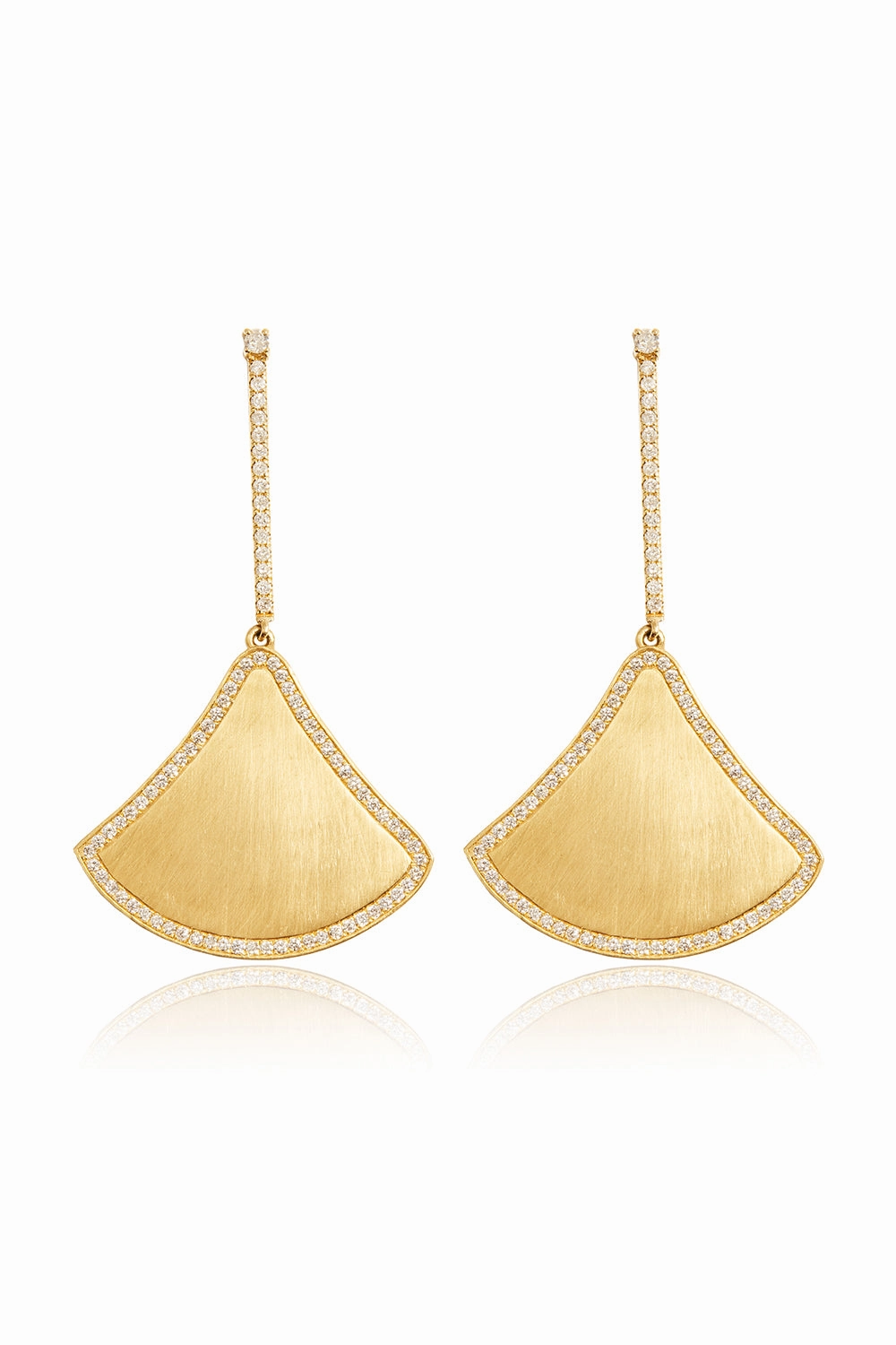 Diamond Kite Earrings In Matte 18K Yellow Gold Biggest Savings Now Hot Item Clearance