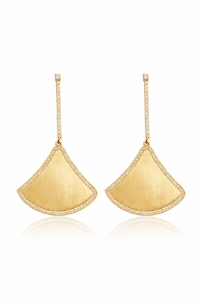 Diamond Kite Earrings In Matte 18K Yellow Gold Biggest Savings Now Hot Item Clearance