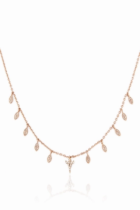 Limited Stock Alert Unmissable Deal Today Diamond Marquise Mini Goddess Necklace In Rose Gold