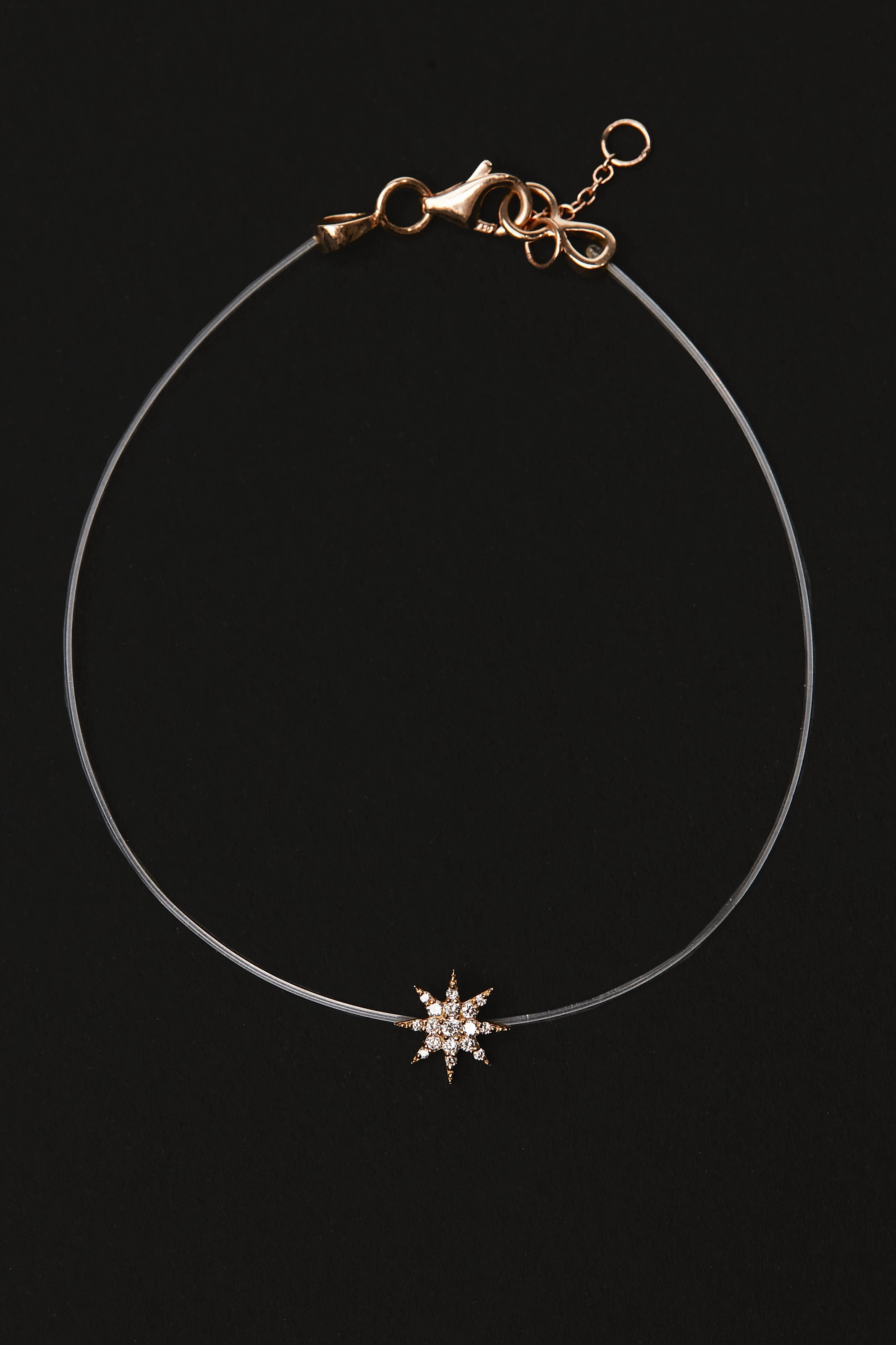 Weekend Flash Offer Hot Pick of the Day Diamond Pav Starburst Nylon Bracelet In 18K Rose Gold