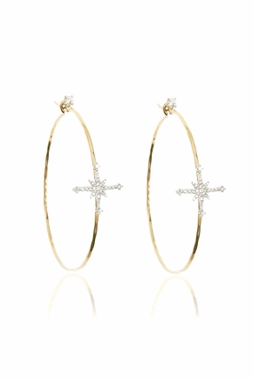 Diamond Stella Star Large Hoops Mixed Gold Special Steal Event Clearance Event