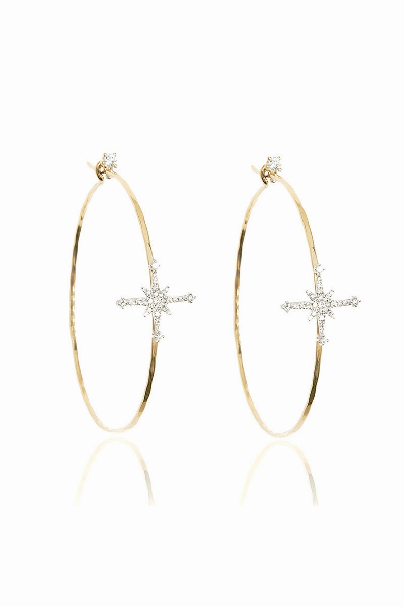 Diamond Stella Star Large Hoops Mixed Gold Special Steal Event Clearance Event