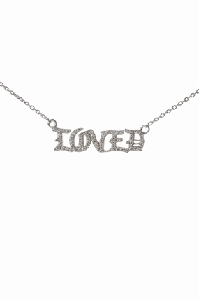Diamond Studded Gothic Loved Necklace In White Gold Mega Savings Now