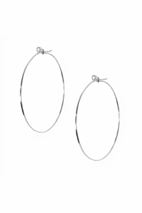 Diamond Studded Large Jessica Hoops In 18K White Gold Shop Today & Save