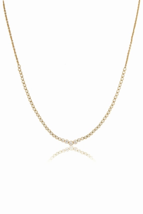 Limited Time Steal Diamond Tennis Necklace In Yellow Gold