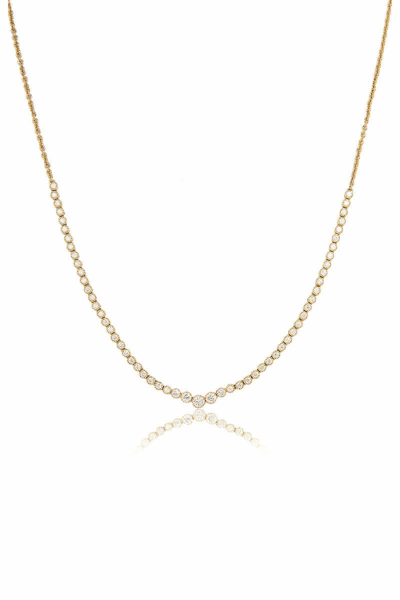 Limited Time Steal Diamond Tennis Necklace In Yellow Gold