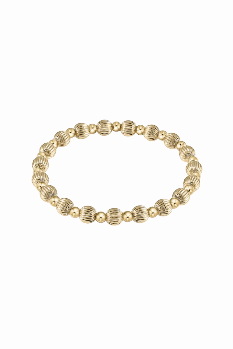 Grab & Save Today Best Price Today Dignity Grateful Pattern - 6Mm Bead Bracelet Gold