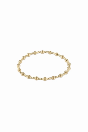 Dignity Sincerity Pattern 4Mm Bead Bracelet Gold Perfect Gift Sale