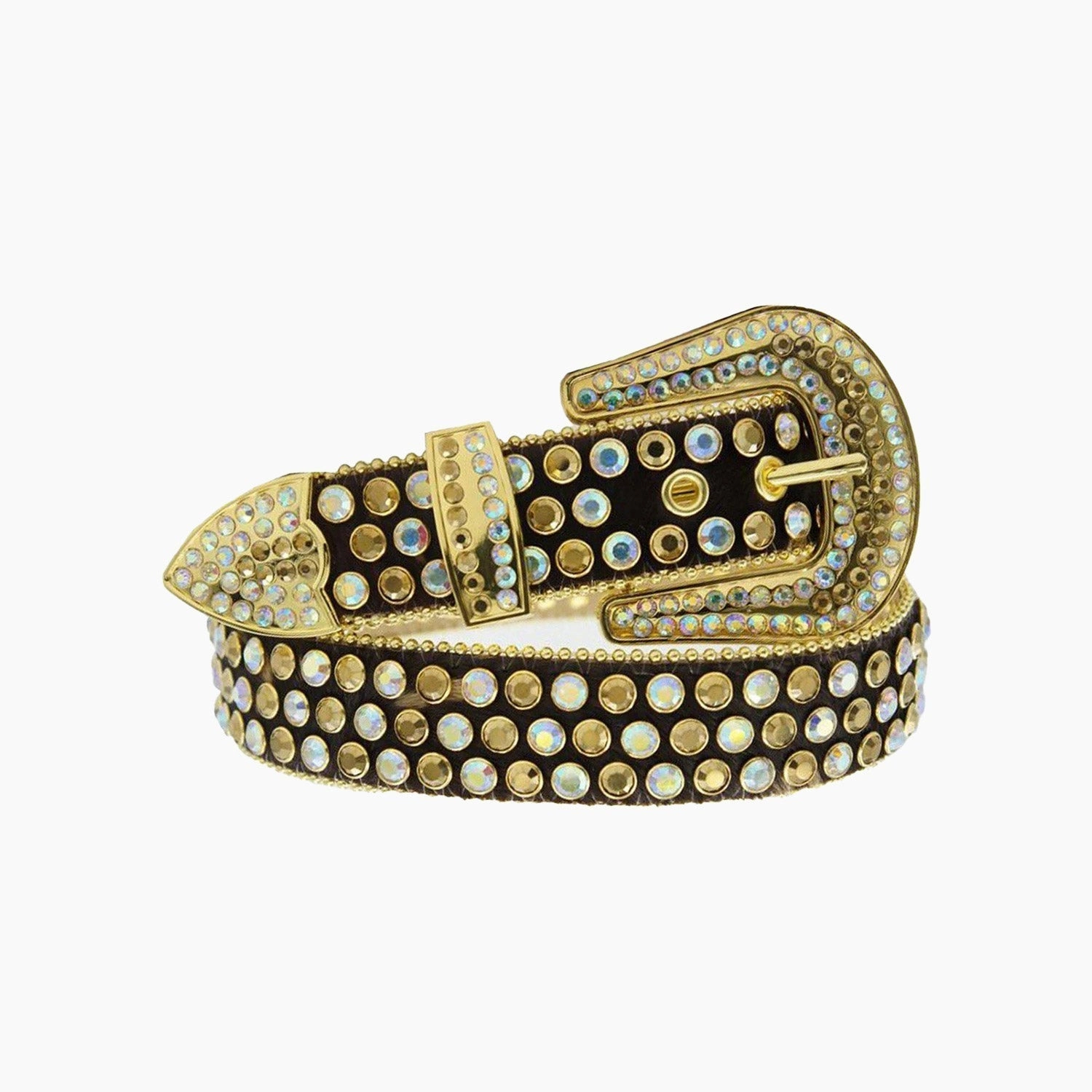 Dna Belt - Black Horse Hair With Gold And Multi Stones Grab Your Savings