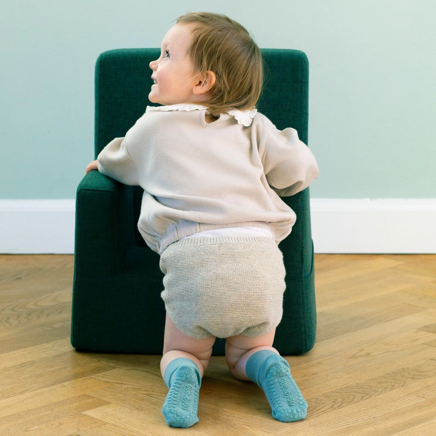 Shop & Grab Offer Todays Steal Gobabygo Dusty Blue Non-Slip Socks Bamboo